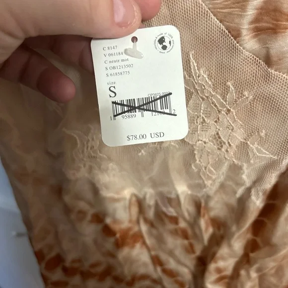 NWT Free People Intimates Tie Dye Sun Fade Slip Size Small